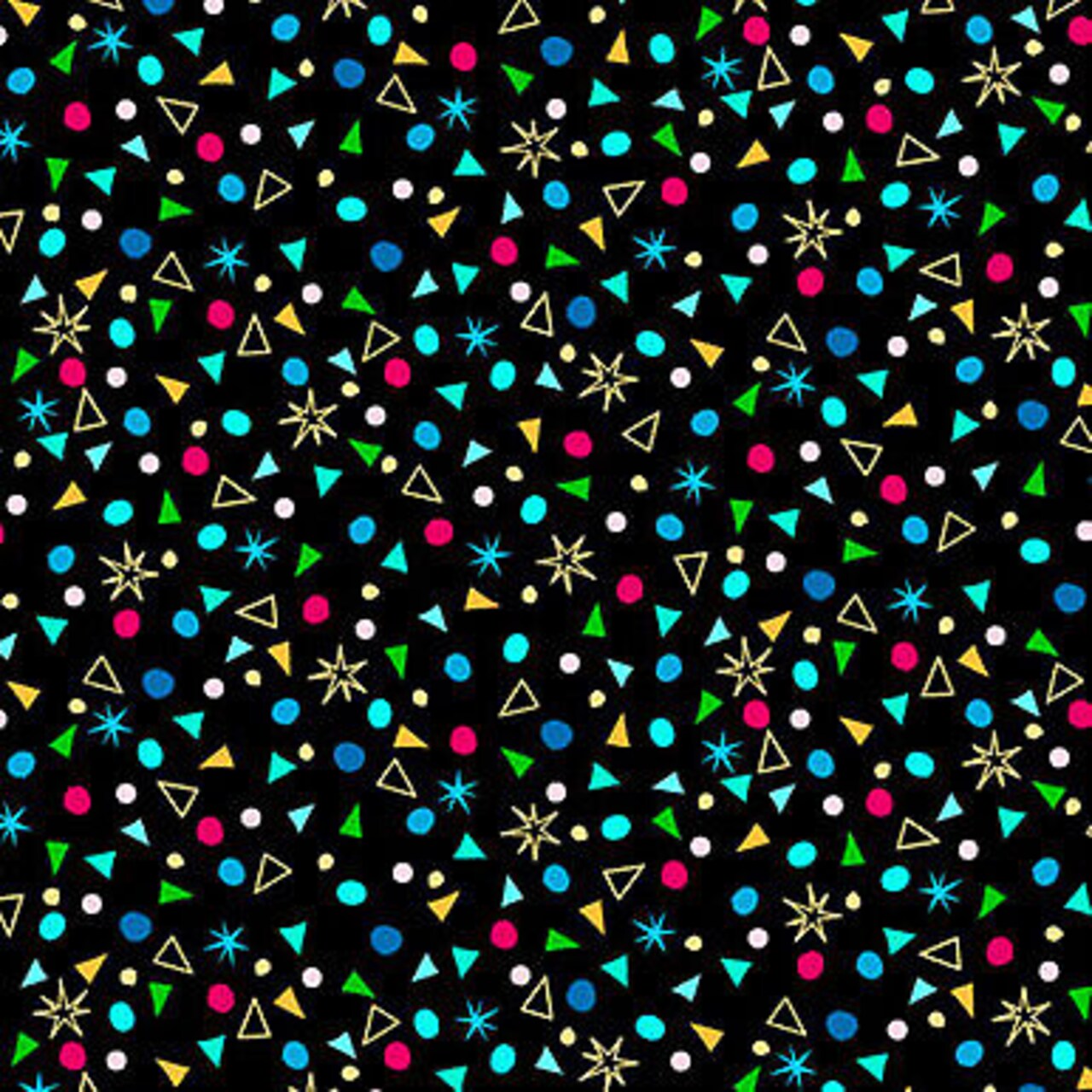 Confetti Kitty Cat Collection Black Cotton Fabric by Quilting Treasures